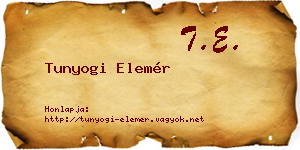 Tunyogi Elemér névjegykártya