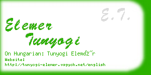 elemer tunyogi business card